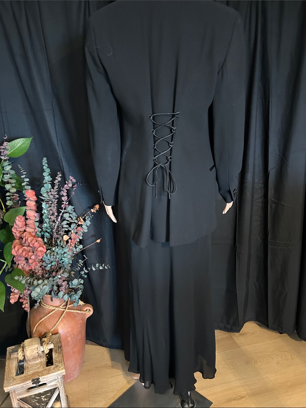 DKNY TWO PIECE BLACK EVENING DRESS 2